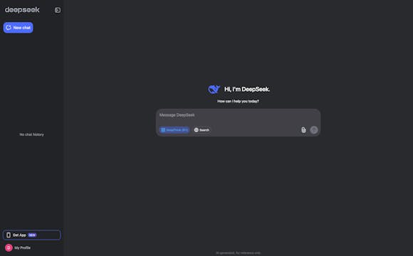 The DeepSeek Chat UI