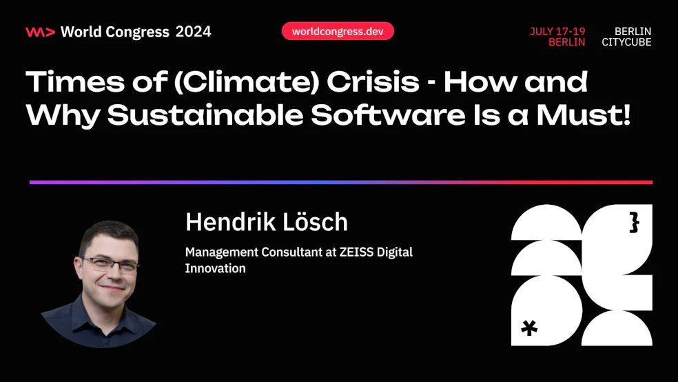 Times of Climate Crisis - How and Why Sustainable Software is a Must