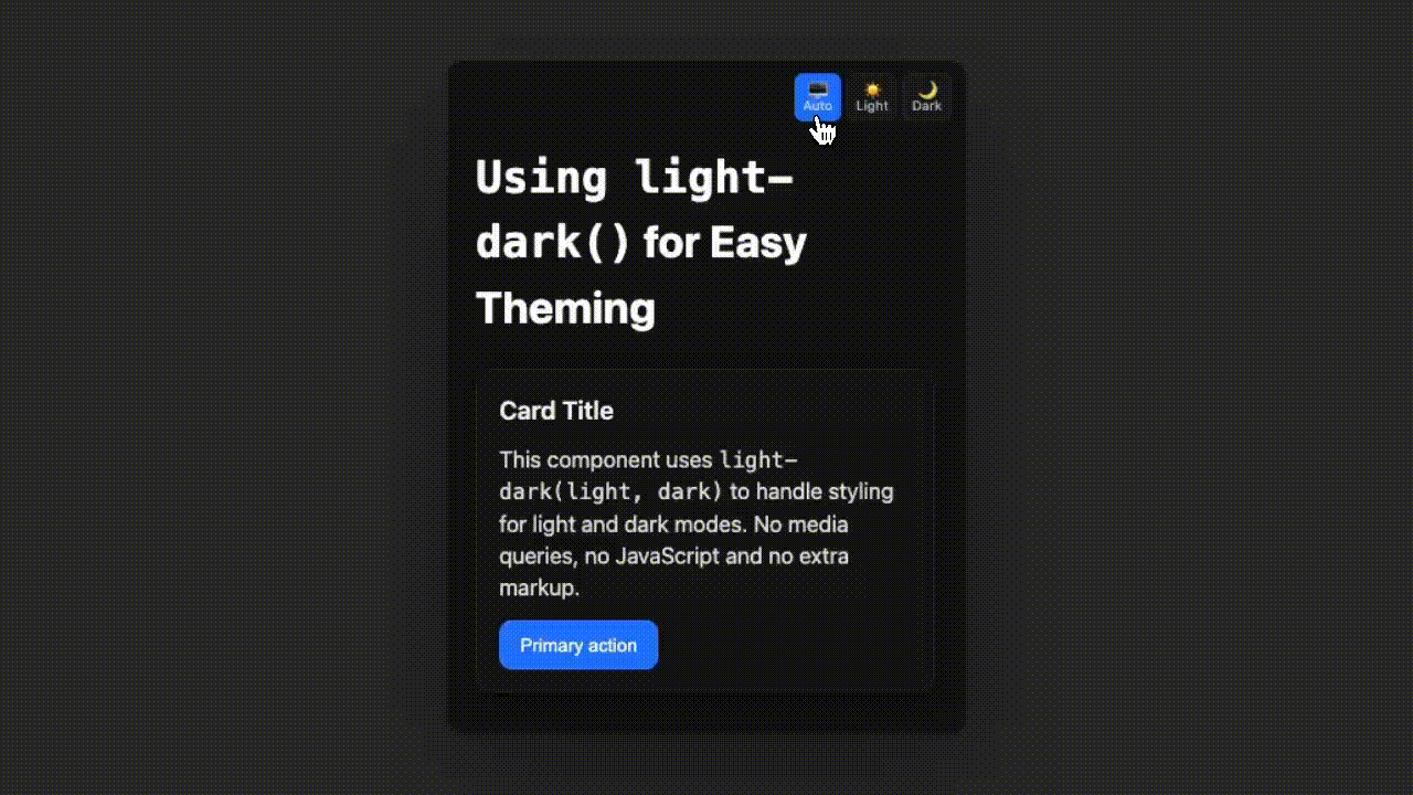 Toggling between light mode and dark mode