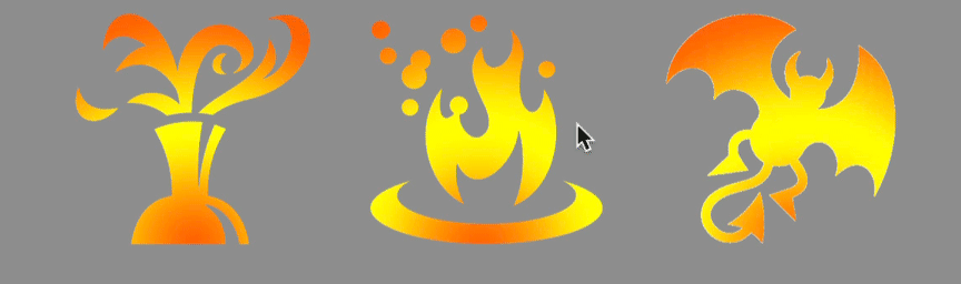 Irregular shape rollover demo page in action