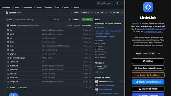 LittleLink screenshot and repo