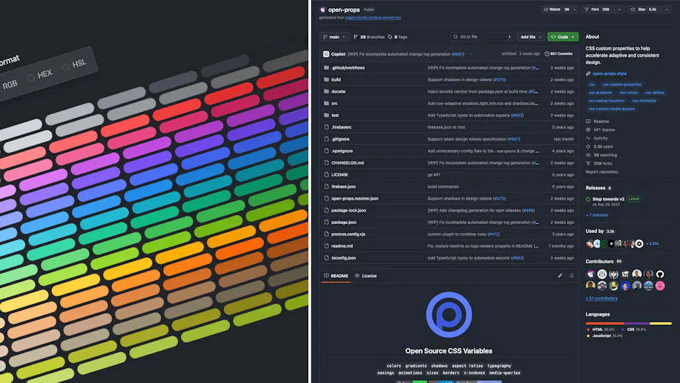 Open Props repo and screenshot