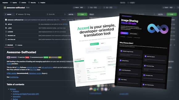 Awesome Selfhosted screenshot and repo