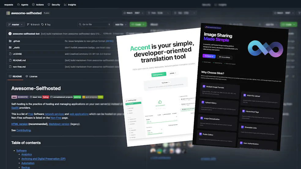 Awesome Selfhosted screenshot and repo