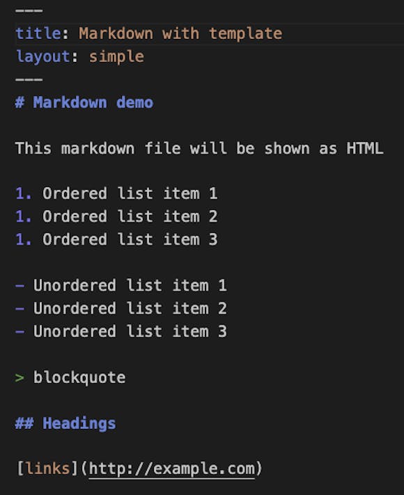 Markdown example