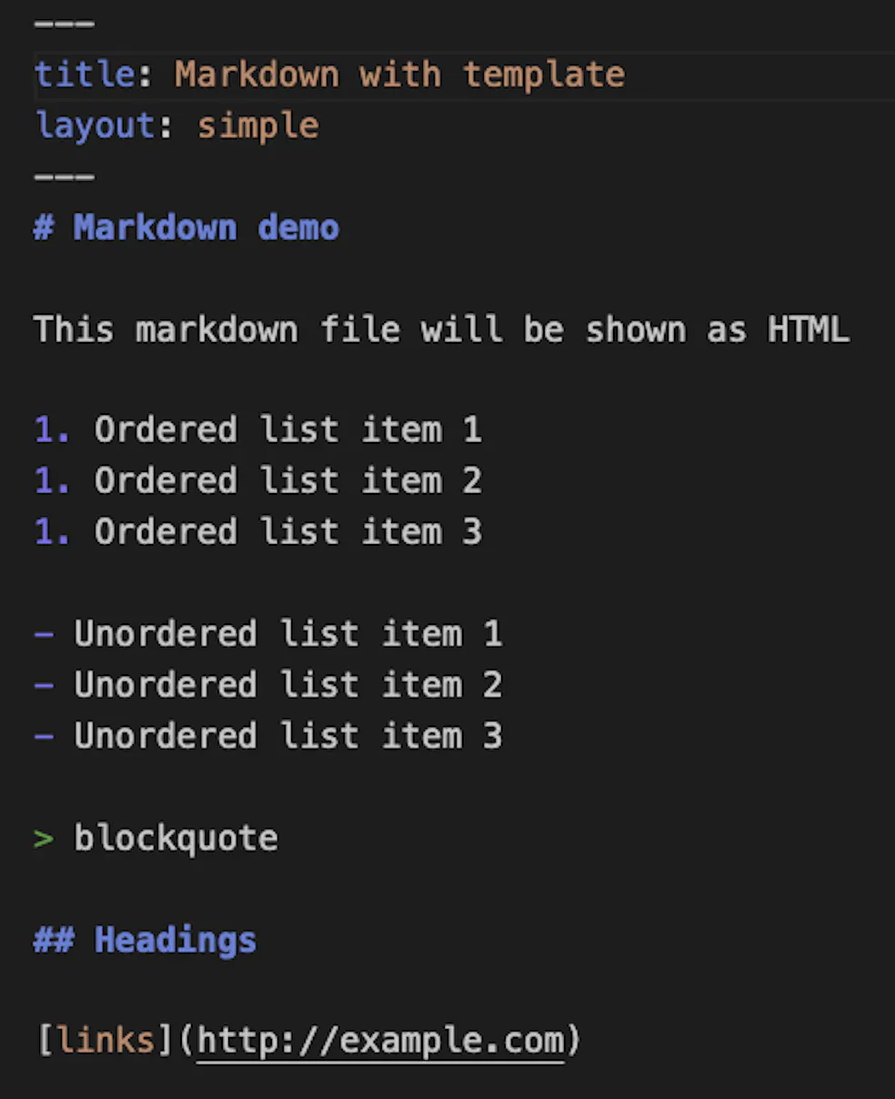 Markdown example
