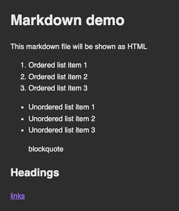 The rendered markdown