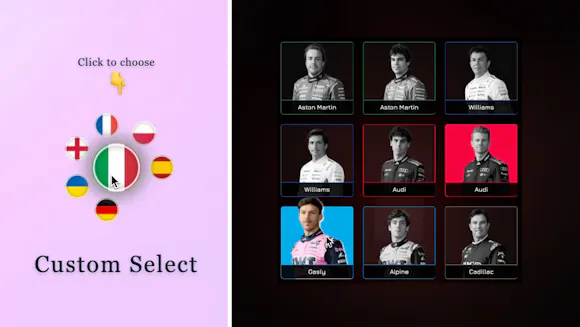 The Flag Picker and the F1 Driver Select
