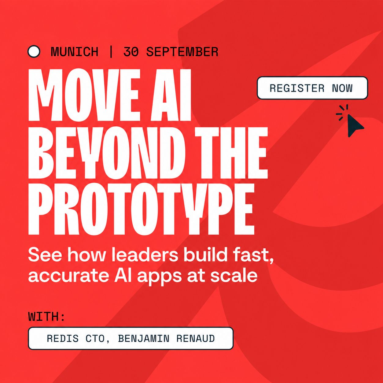 Meet Redis CTO Benjamin Renaud and explore Redis Iris at the 30 September AI Roadshow in Munich. image