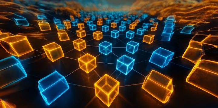 A sea of blocks, representing blockchain