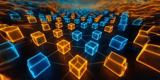 A sea of blocks, representing blockchain