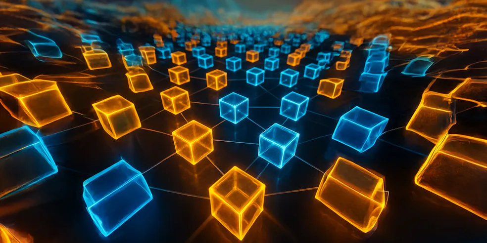 A sea of blocks, representing blockchain