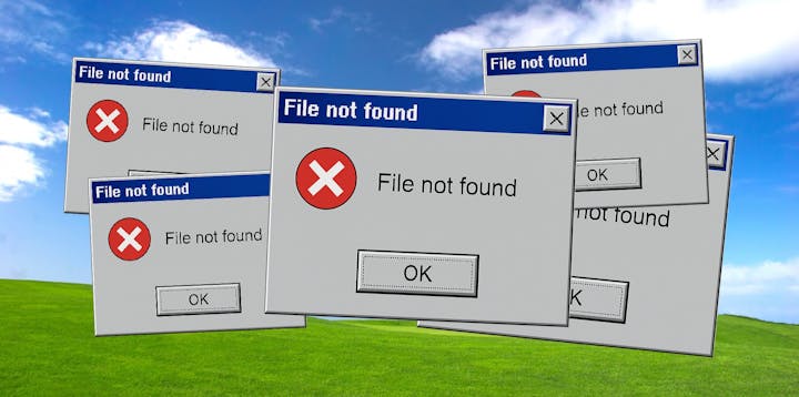 Files not found on a Windows machine
