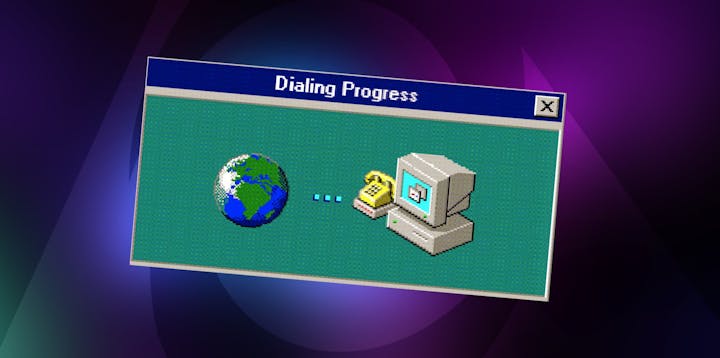 A popup showing someone connecting to the internet