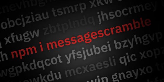 A wall of text showing npm i messagescramble