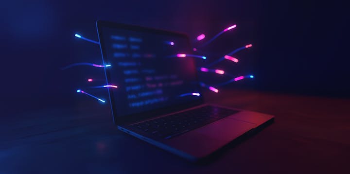 A laptop interacting with AI