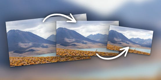 An image transitioning in size