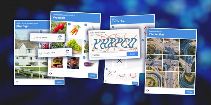Different kinds of CAPTCHAs