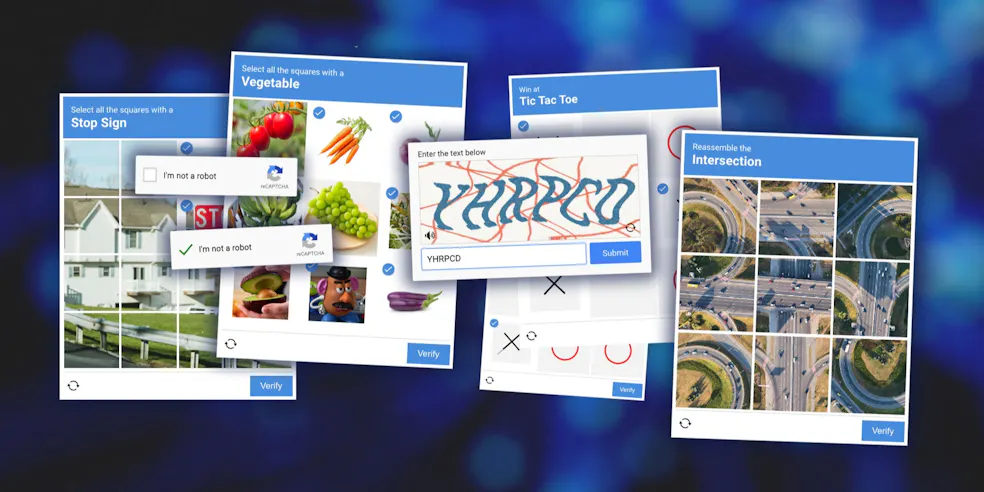Different kinds of CAPTCHAs