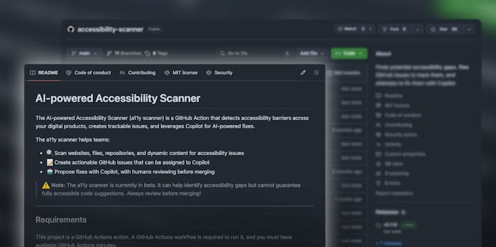 Github's accessibility action