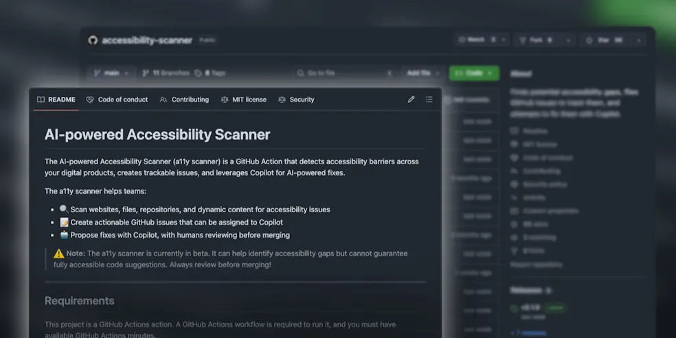 Github's accessibility action