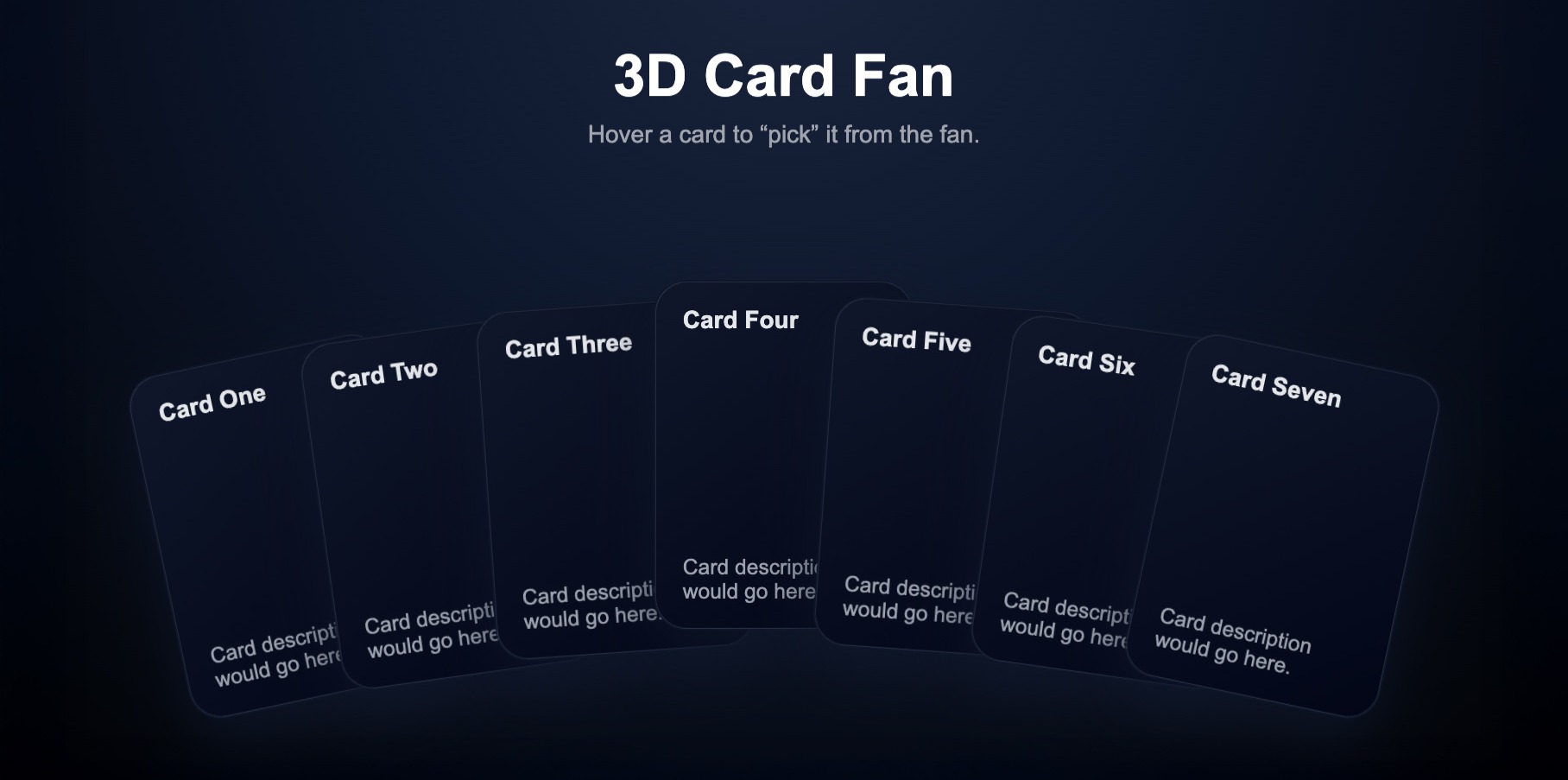 3d card fan demo