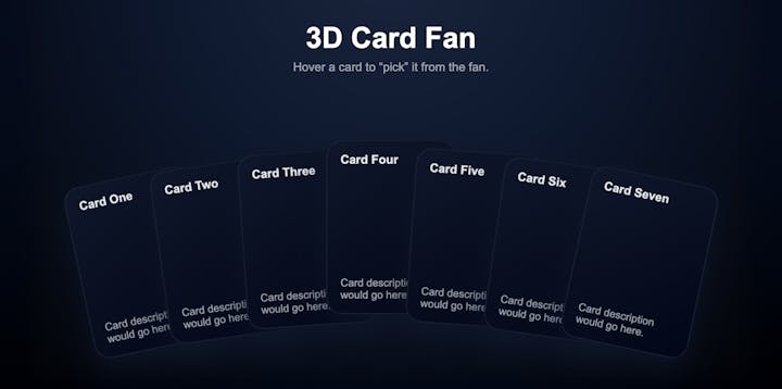3d card fan demo