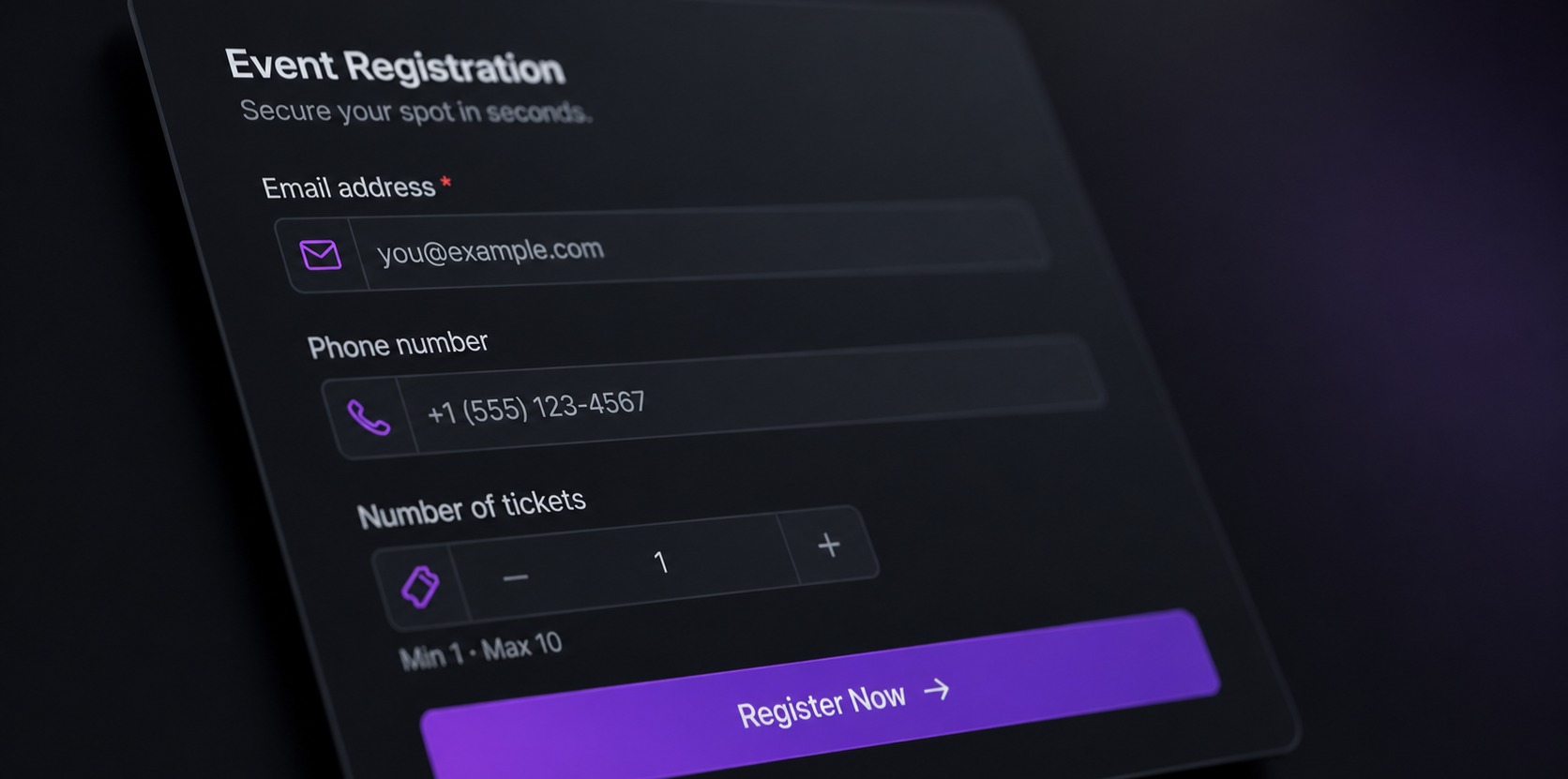 An HTML form