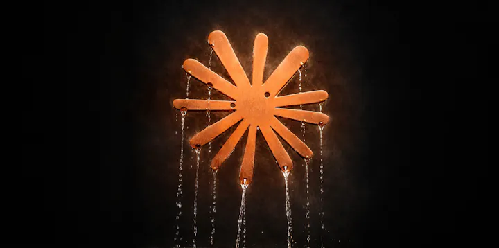 The Claude logo with water spilling from it