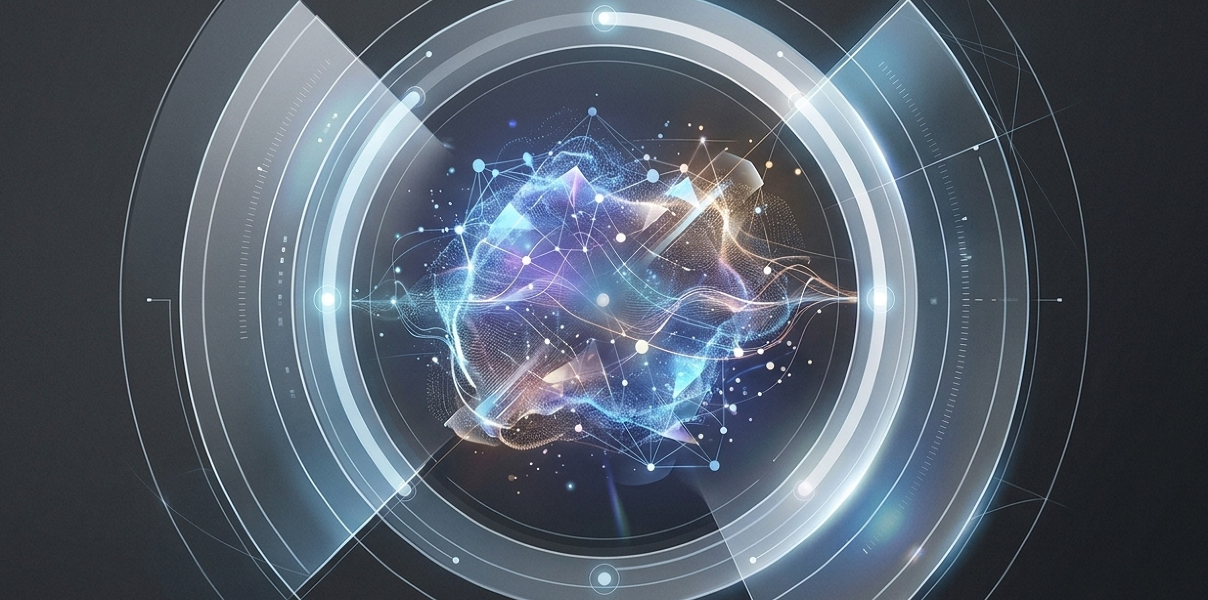 Am image showing a nebula inside a circle indicating a thinking AI.