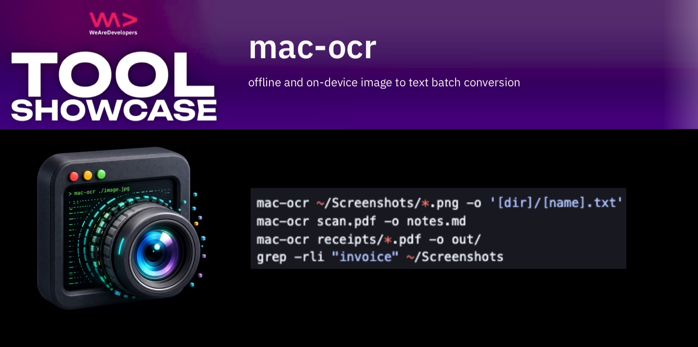 WeAreDevelopers Tool Showcase - Mac OCR 