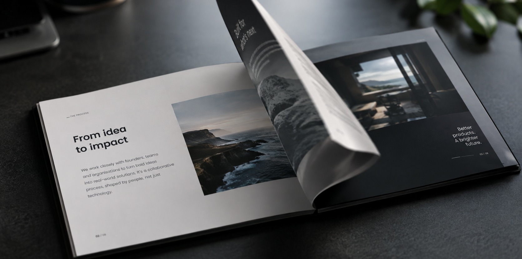 A page turning on a book