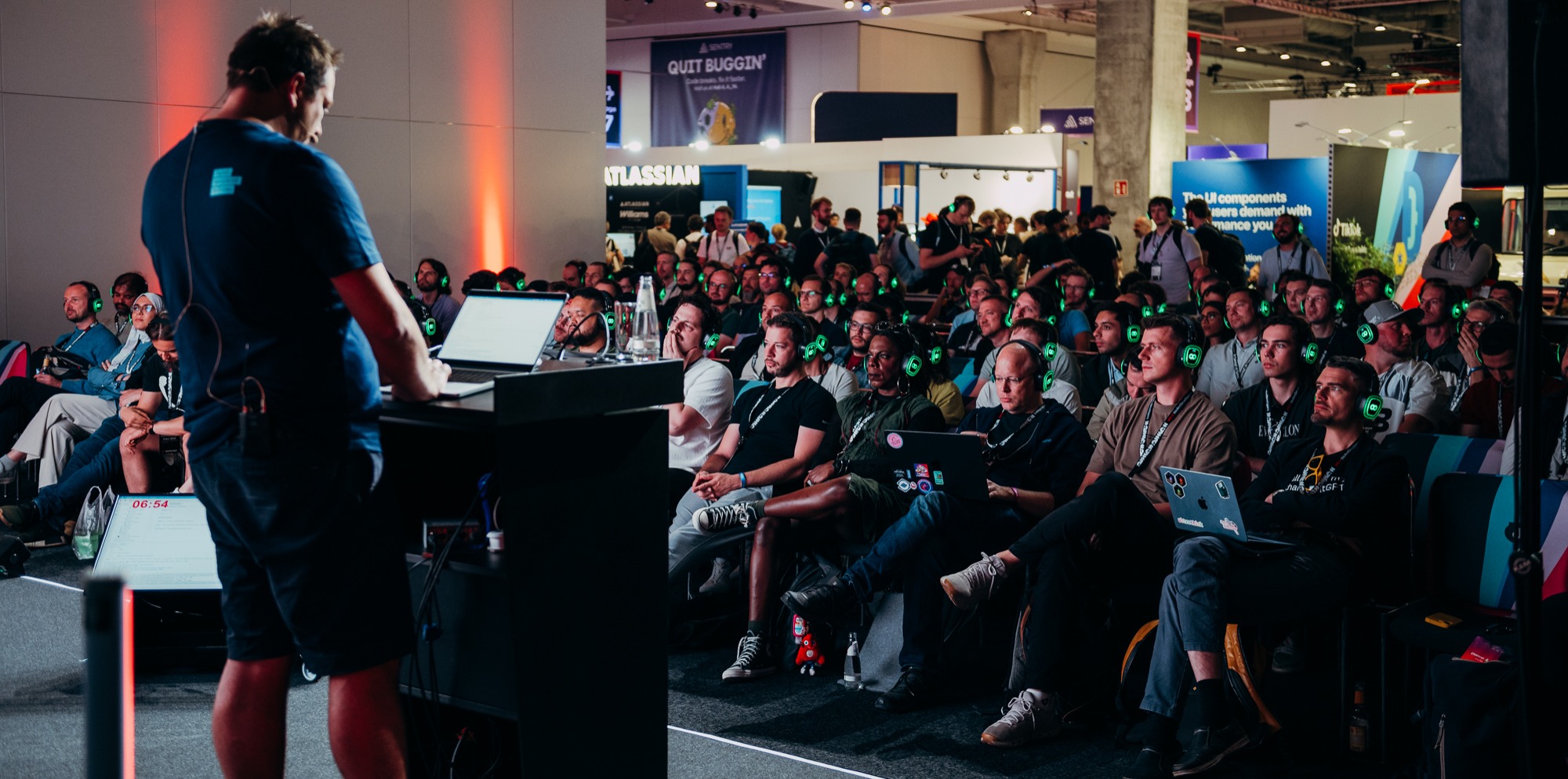 Developers looking at the stage