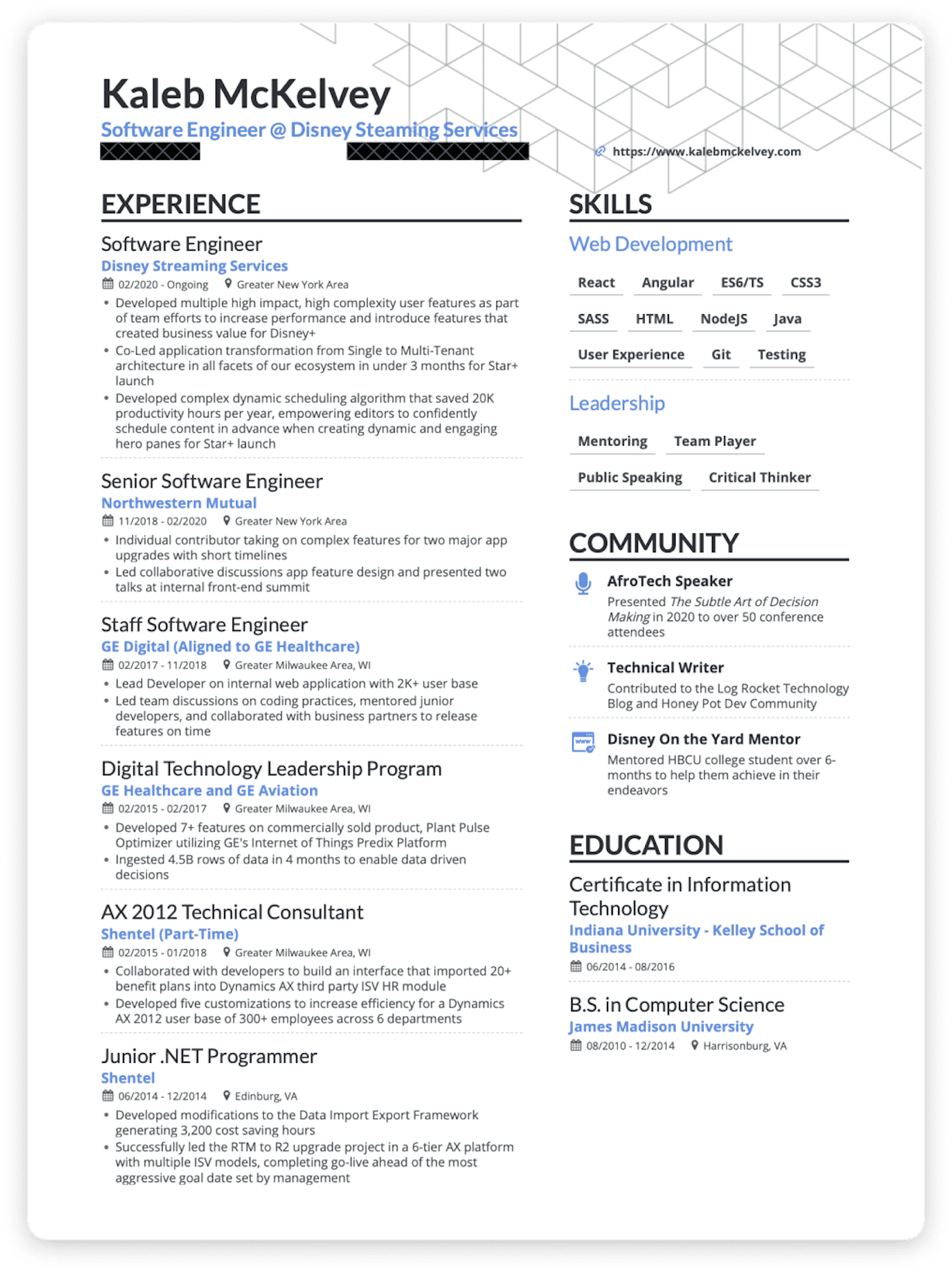 sample developer cv, software engineering cv, example resume for developerse