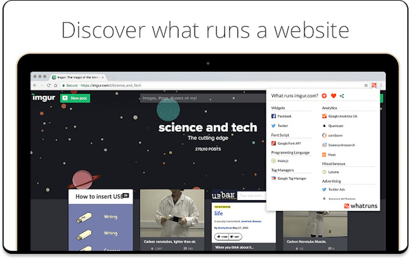 whatruns developer chrome extension tool