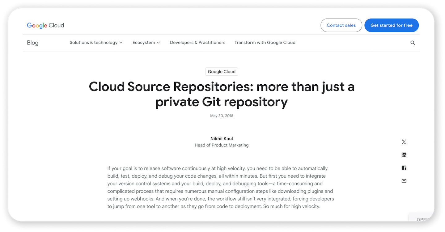 github alternative google cloud source repositories preview