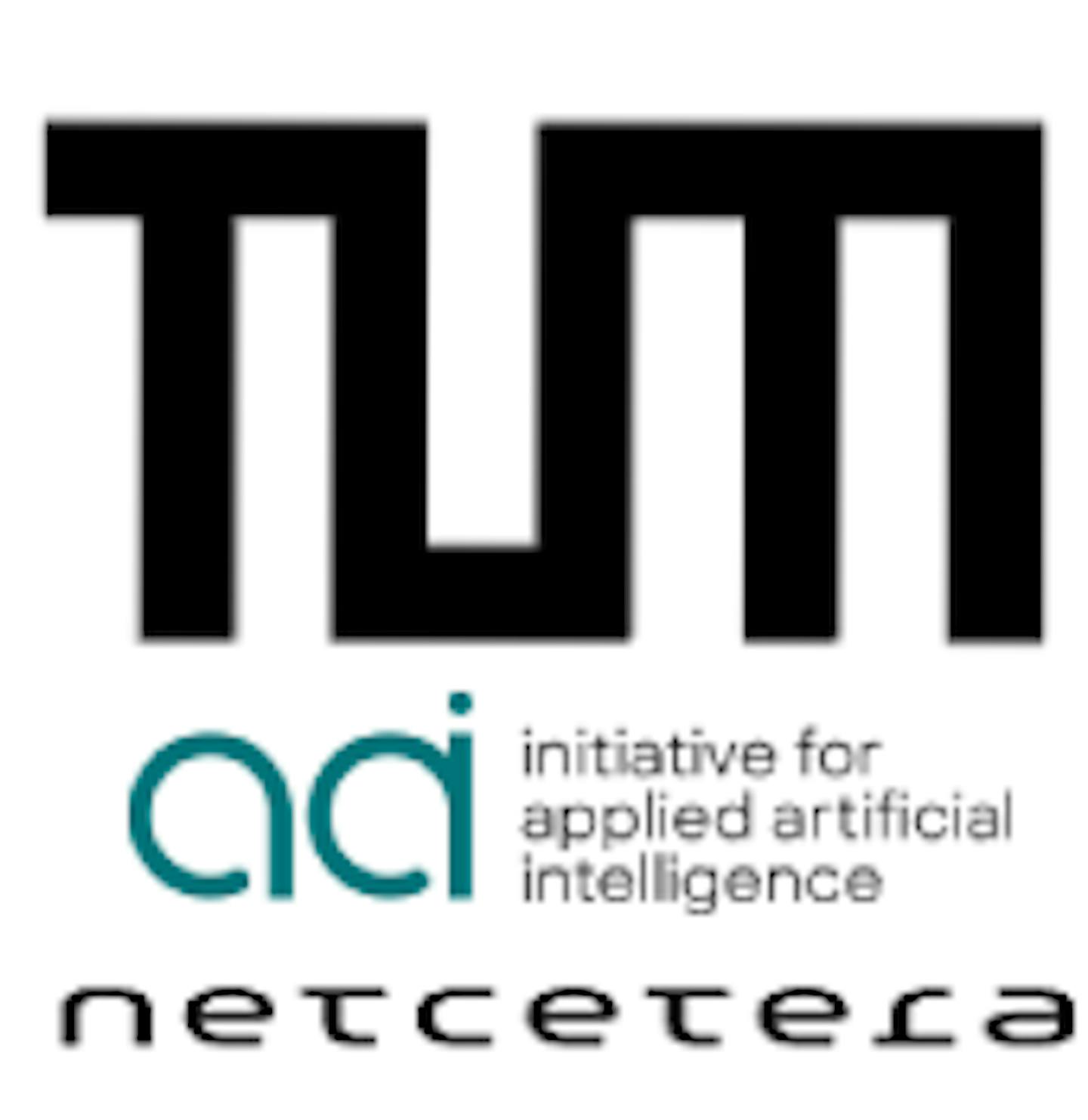 TUM, netcetera and TUM initiative for applied artificial intelligence logos