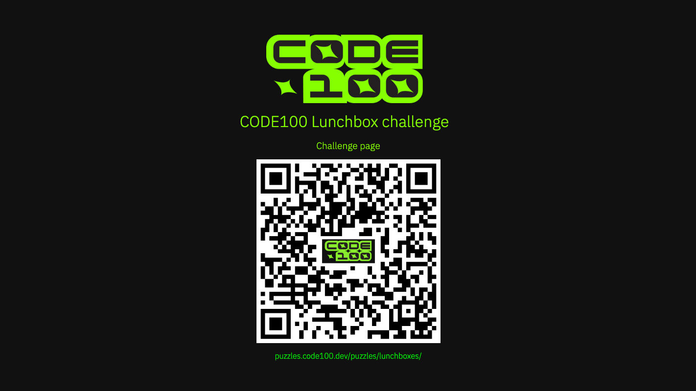CODE100 LIVE Day Challenge - "The Lunchbox Challenge" solution and winners