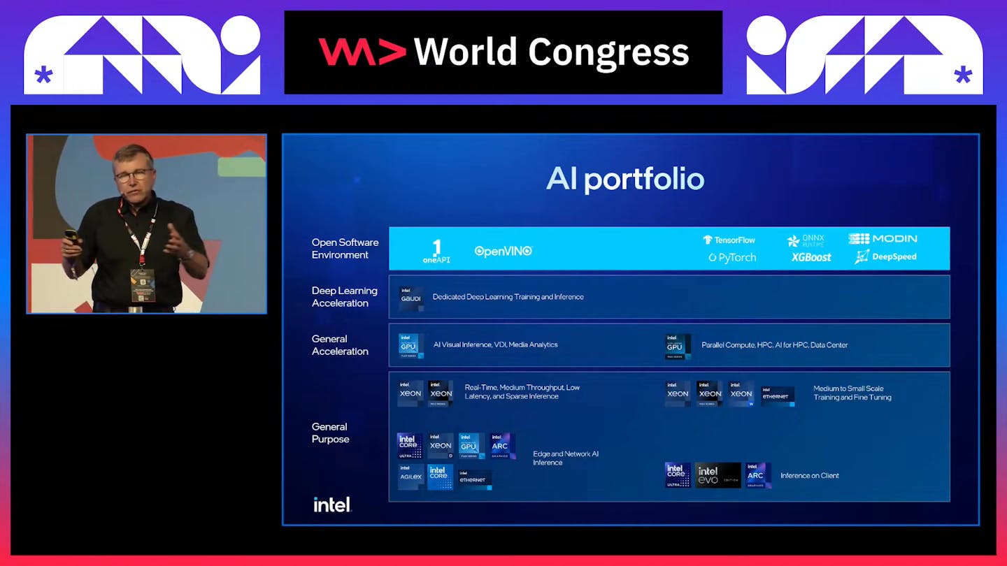 Stephan Gillich showcasing Intel's AI portfolio