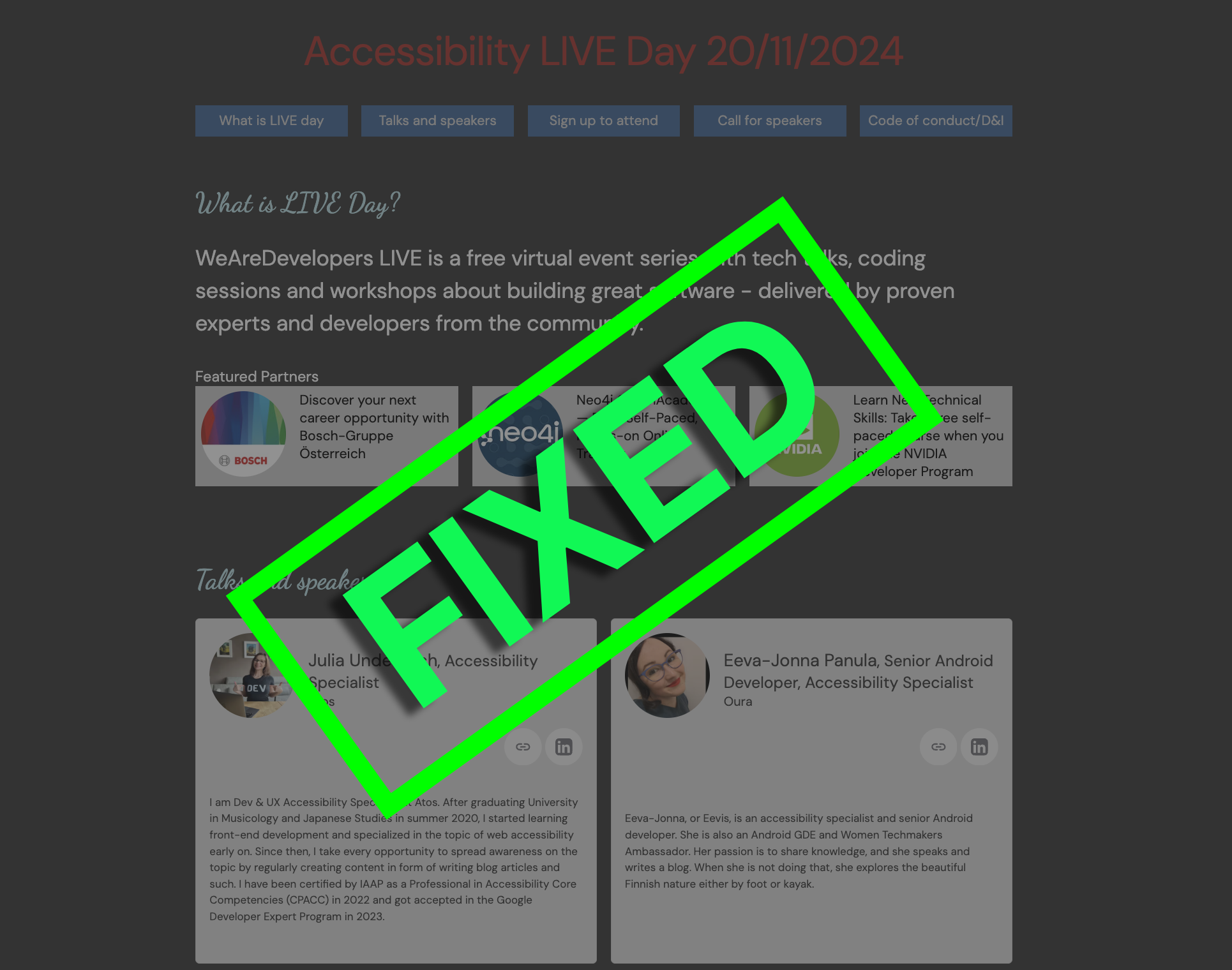 12 ways to fix an inaccessible web site  - the CODE100 Accessibility Scavenger Hunt results