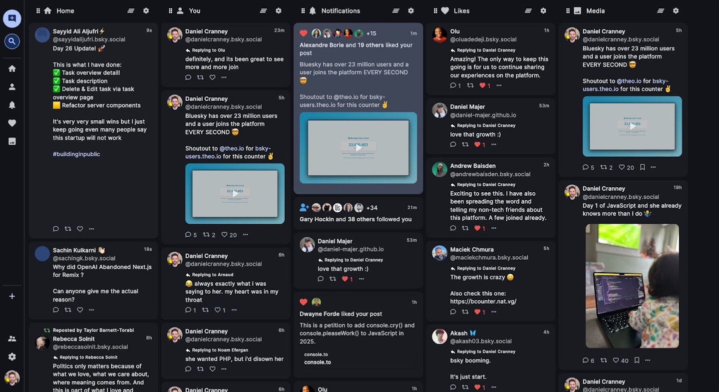 A screenshot of deck.blue's dashboard