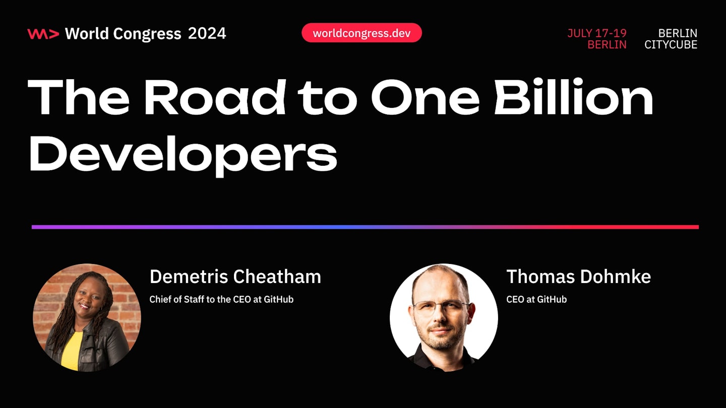 A thumbnail for the World Congress session The Road to One Billion Developers
