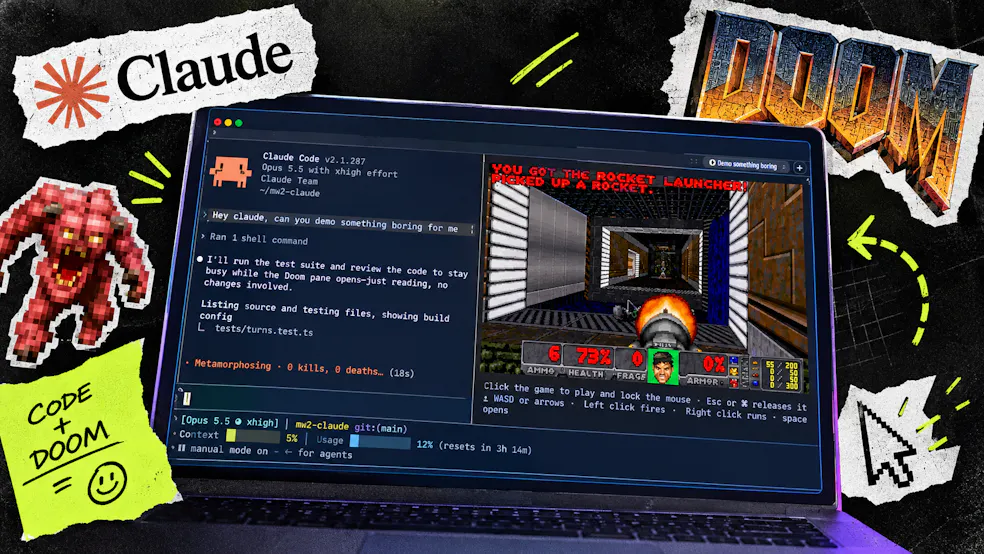 Claude Code running DOOM